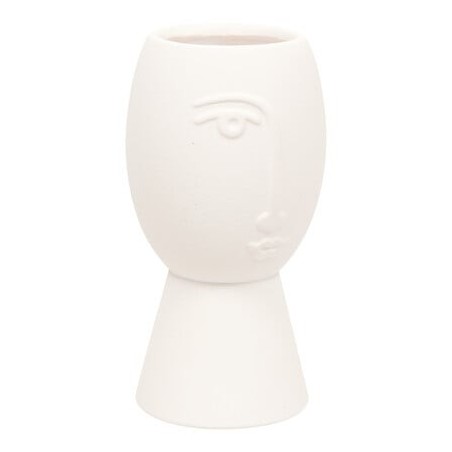 Vase visage Pam 19,8cm céramique blanc