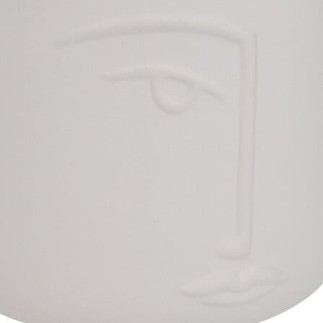 Cache pot visage Pam 17cm céramique blanc