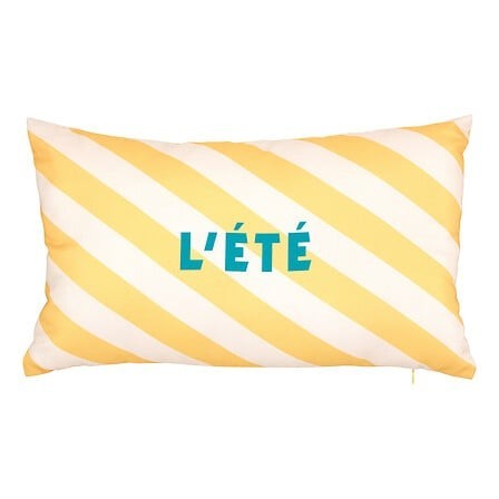 Coussin extérieur Poolside 30 x 50 cm rayé jaune