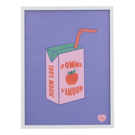Tableau imprimé encadré Chachapop Jus de pomme d'amour