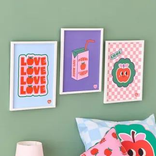 Tableau imprimé encadré Chachapop Croc Pomme