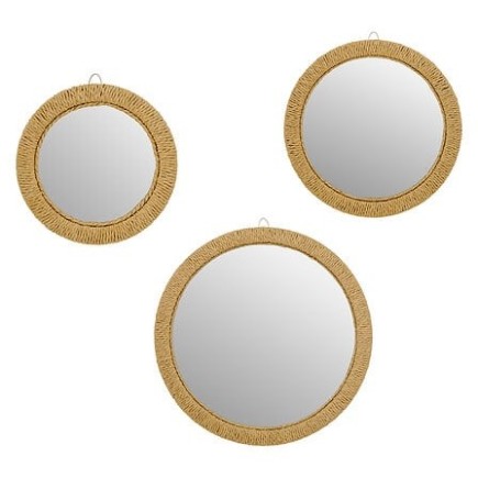 Miroir Tilia x3 bois et corde