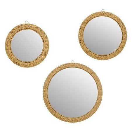 Miroir Tilia x3 bois et corde