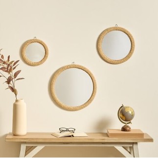 Miroir Tilia x3 bois et corde