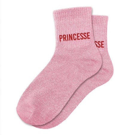 Chaussettes Paillettes Princesse Rose