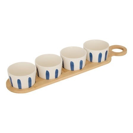 Service apéritif Oceania 5 pièces plateau bambou