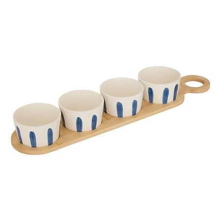 Service apéritif Oceania 5 pièces plateau bambou