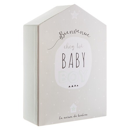 Coffret de naissance souvenirs maison bleu