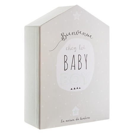 Coffret de naissance souvenirs maison bleu