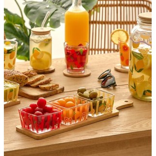 Service apéritif Fruity 4pcs plateau bambou