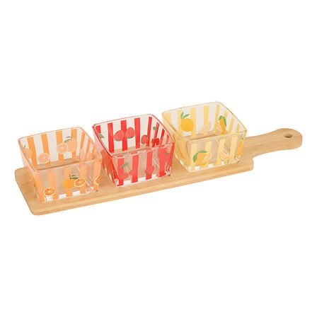 Service apéritif Fruity 4pcs plateau bambou