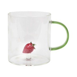 MUG EN VERRE FIGURINE FRUIT 30CL