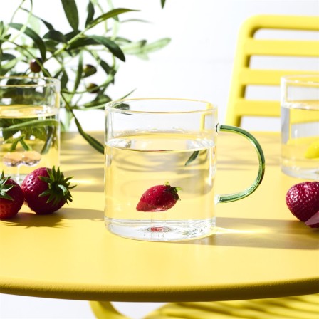 MUG EN VERRE FIGURINE FRUIT 30CL