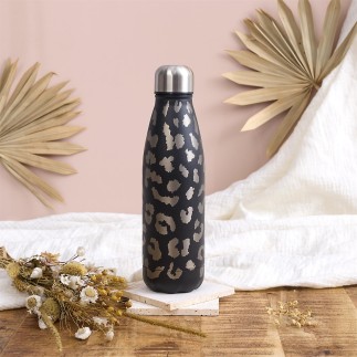 BOUTEILLE DE TRANSPORT ISOTHERME LEOPARD 50CL NOIR