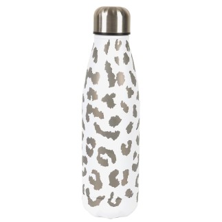 BOUTEILLE DE TRANSPORT ISOTHERME LEOPARD 50CL BLANC
