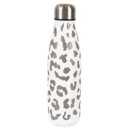 BOUTEILLE DE TRANSPORT ISOTHERME LEOPARD 50CL BLANC