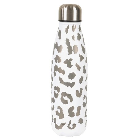 BOUTEILLE DE TRANSPORT ISOTHERME LEOPARD 50CL BLANC
