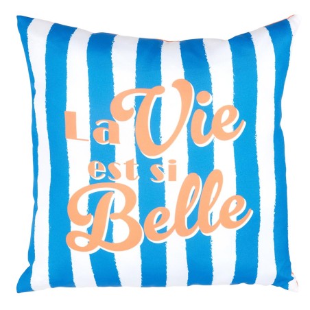 COUSSIN DEPERLANT LA VIE EST BELLE 40X40CM