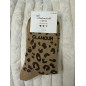 Chaussettes Paillettes Glamour Léopard Camel