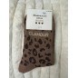 Chaussettes Paillettes Glamour Léopard Choco