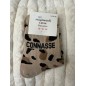 Chaussettes Paillettes Connasse Léopard Taupe