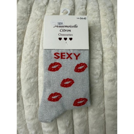Chaussettes Paillettes Sexy gris