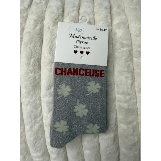 Chaussettes Paillettes Chanceuse gris