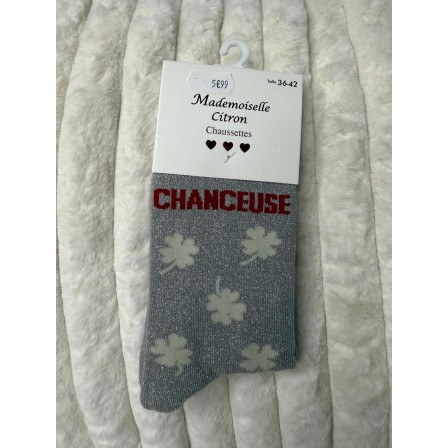 Chaussettes Paillettes Chanceuse gris