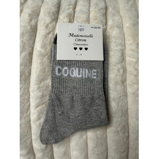Chaussettes Paillettes coquine gris foncé