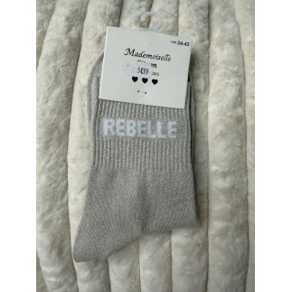 Chaussettes Paillettes rebelle beige