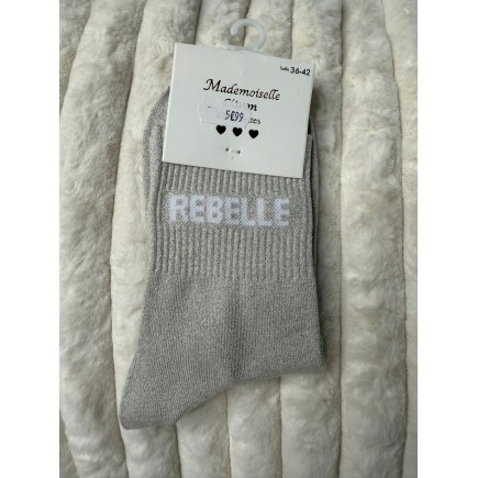 Chaussettes Paillettes rebelle beige