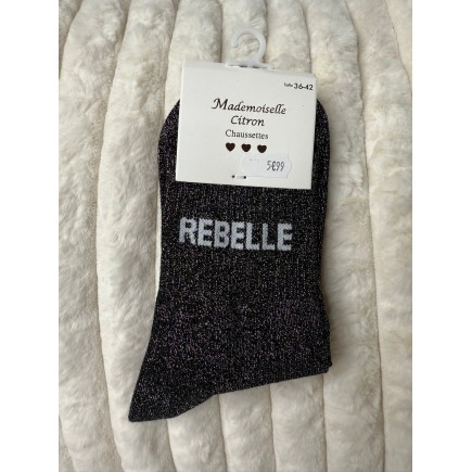 Chaussettes Paillettes rebelle noir