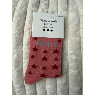 Chaussettes Paillettes Pépite fuschia