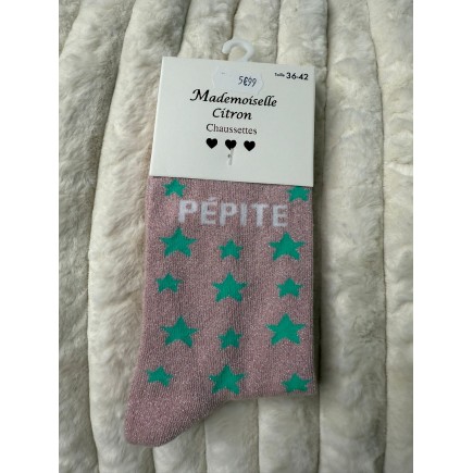 Chaussettes Paillettes Pépite rose