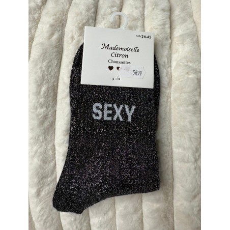 Chaussettes Paillettes Sexy noir