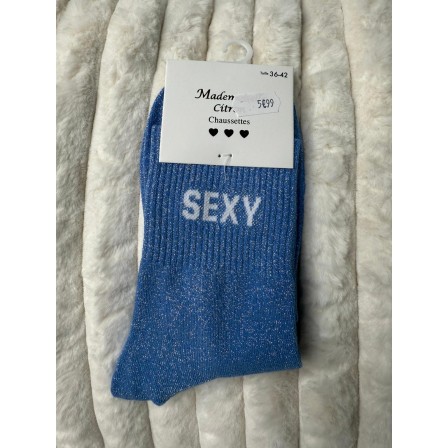Chaussettes Paillettes Sexy bleu