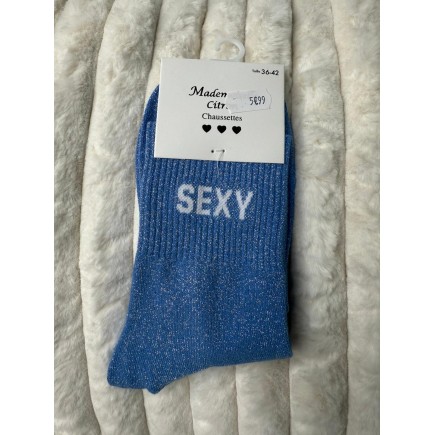 Chaussettes Paillettes Sexy bleu