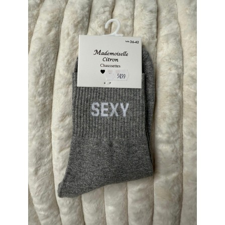 Chaussettes Paillettes Sexy gris foncé