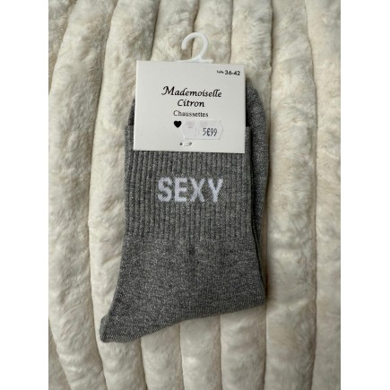 Chaussettes Paillettes Sexy gris foncé