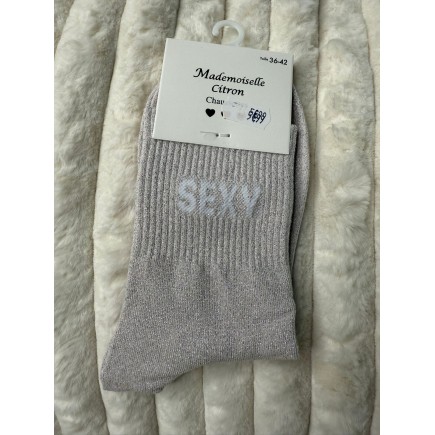 Chaussettes Paillettes Sexy beige