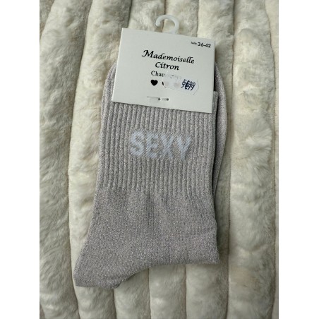 Chaussettes Paillettes Sexy rose