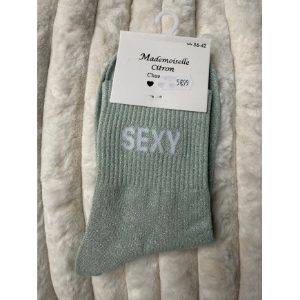 Chaussettes Paillettes Sexy vert d'eau
