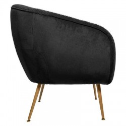 FAUTEUIL VELOURS PLI NOIR SOLARO