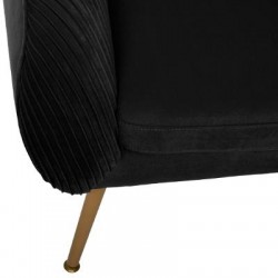 FAUTEUIL VELOURS PLI NOIR SOLARO