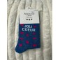Chaussettes Paillettes Joli coeur bleu