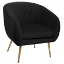 FAUTEUIL VELOURS PLI NOIR SOLARO