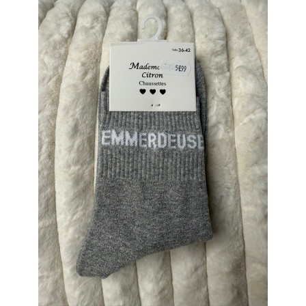Chaussettes Paillettes Emmerdeuse gris foncé
