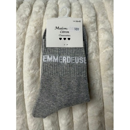 Chaussettes Paillettes Emmerdeuse gris foncé