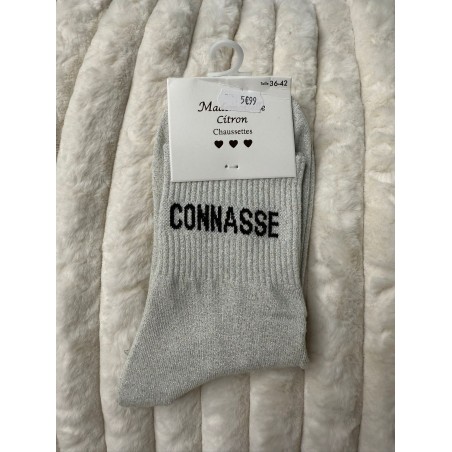 Chaussettes Paillettes Connasse beige