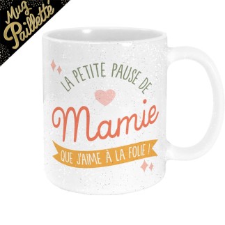 Mug a paillettes la petite pause de mamie
